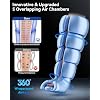 KingPavonini Cordless Leg Compression Massager with 5 Overlapping Chambers & 3 Foot Heat, 4500mAh Leg Massager for Circulation and Pain Relief, 19 Modes & 8 Intensities, Recovery Boots for Athletes