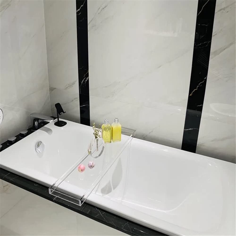 Bandeja transparente de lujo para bañera, elegante estante de almacenamiento para baños relajantes, accesorios de spa, decoración del hogar, organizador de autocuidado