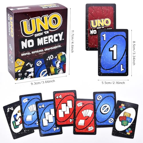 YCVBCY No Mer-cy Kartenspiel 56 zusätzliche Karten mit 168 Karten, Kinderspiel, Familienspiel Harte Aktionskarten und brutale Spielregeln für die gnadenloseste Version, ab 7 Jahren -2Pcs – Bild 3