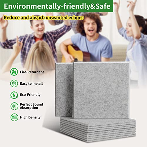 Rdutuok 12 Stück Selbstklebend Akustikplatten,30x30x1 cm Akustik Absorber Akustikpanel Schallschutzplatten für Tonstudio,Büro,Studio,Akustische Behandlung und Wanddekoration (Silbergrau)