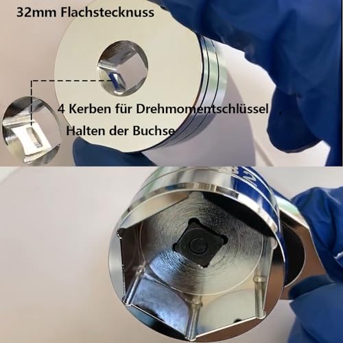 32mm Stecknuss Flach für Fox Gabel Nuss 32 Fox Gabel Werkzeug Top Cap Socket für Fox 36 38 40 Float NA2(32mm socket)