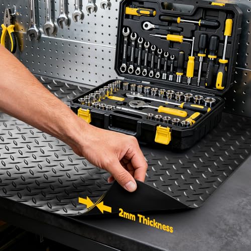 Image of Workbench Mat 70.87 inch x 23.62 inch Work Bench Pad, 2mm Non-Slip Steel Plate Tool Station for Painting, Woodworking, Crafting, DIY Building (70.87 inch x 23.62)