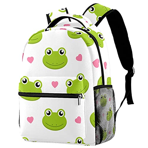 Sac à dos de voyage grenouilles mignons avec porte-bouteille