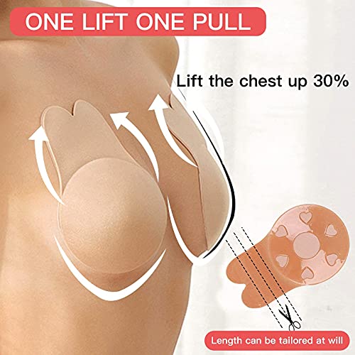 2 Pairs Sticky Bra Adhesive Invisible Bra, Strapless Backless Reusable Push Up Medium Breast Lift Nipple Covers For Women·2 Pairs #TOP5