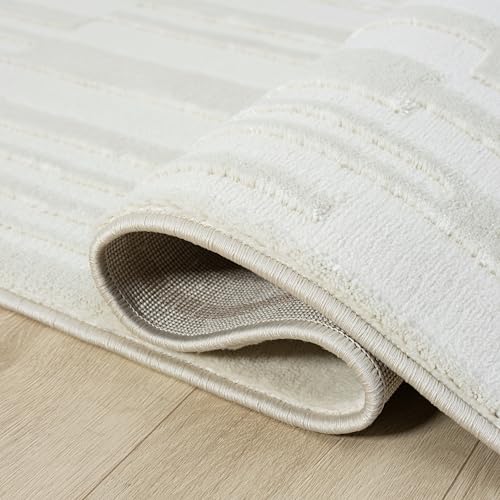 Tapete Abani Cream 8' x 10' Diseño Lineal Texturizado miniatura 6