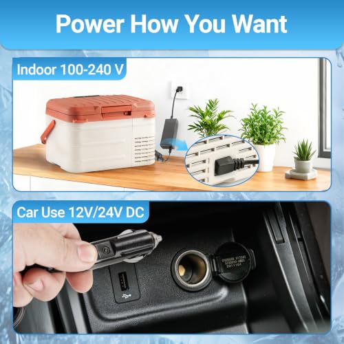 Image of Erivess 12v Refrigerator 11 Quart, -4F-68F, Electric Cooler for Car