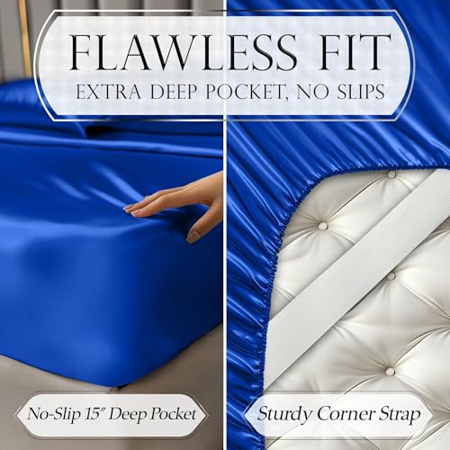 Image of DECOLURE Satin Sheets Twin Size | Softer Than Silk | Luxury 3 Pc Bed Set
