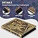 FEIDIAO Trading Card Binder,360 Side Loading Pockets Albums with Zipper,3D PU Leather Embossed Flying Dragon Card Books,9 Pocket Collectible Cards Game Album for MTG,TCG,Pokmon,Lorcana (Bronzed)