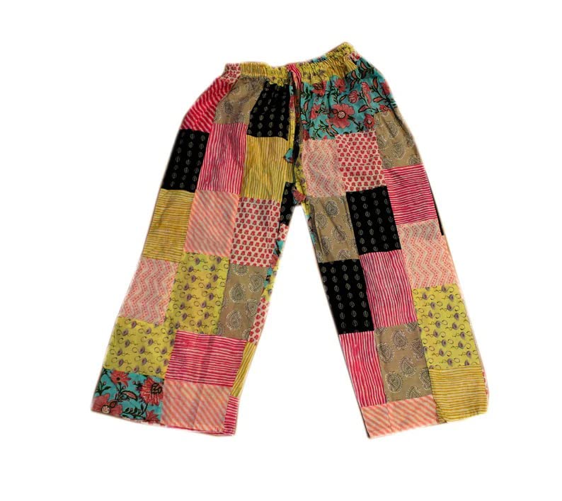 Palazzo Pant for Woman Patch Work Unique Pant Vintage Rayon Palazzo Pant Bohemian Smocked Waist Pants by Ethinic Craft HUB