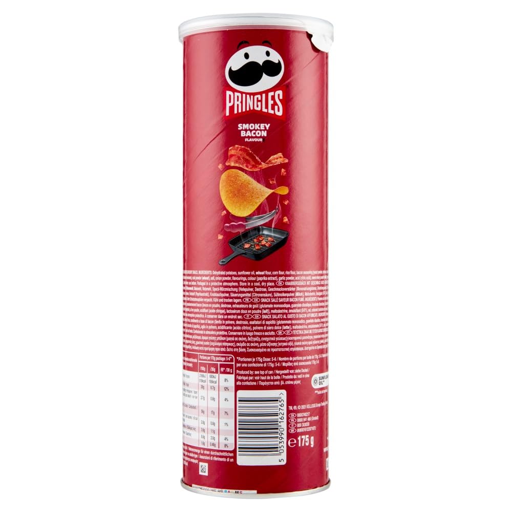 Italian Gourmet Patatine Smokey Speck Bacon Kartoffelchips Snack 24 x 175g | Gusto affumicato intenso, extra knusprig, perfette per aperitivo, feste, Gesamtnettogewicht 4,2 kg + Kostenlos Polpa 400g