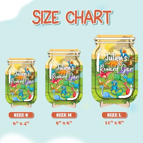 Image of Dinosaur Magnetic Reward Jar for Teacher Kids Student Token Potty Training Chore Chart Toddler Boys Girls Good Behavior Management Tools Classroom Decor Back to School Gifts