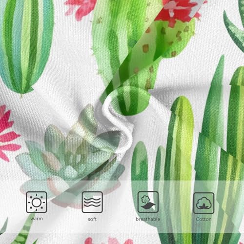 Toddler Underwear Custom 2t Cotton Girl Panties Cute Bright Kids Undies Briefs Watercolor Green Cactus Succulents3