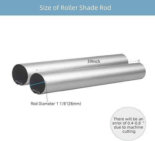 Miniatura 3 de Tubo de persiana enrollable de 1.5 pulgadas (1.496 in) con 39 pulgadas (3.3 ft), para cortinero de repuesto para ventana