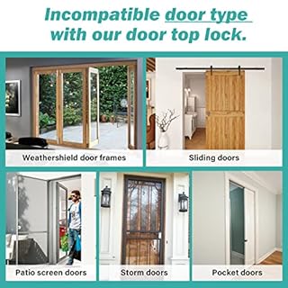 Child Proof Door Top Lock - BILLROAD Top Door Locks for Kids Safety Made of Sturdy Metal | Adjustable Lock Child Safety Top Lock for 0.8-2 inch Thick Interior Doors