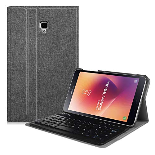 Fintie Keyboard Case for Samsung Galaxy Tab A 8.0 2017 Model T380/T385, Smart Slim Shell Stand Cover with Detachable Wireless Bluetooth Keyboard, Gray