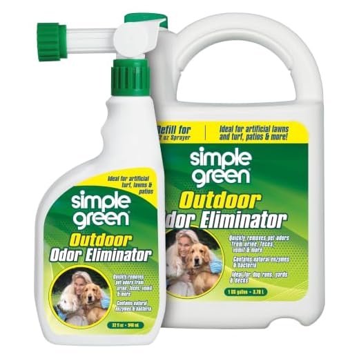 Simple Green Outdoor Odor Eliminator for Pets, Dogs, Ideal for Artificial Grass & Patio (32 oz Hose End Sprayer & 1 Gallon Refill)
