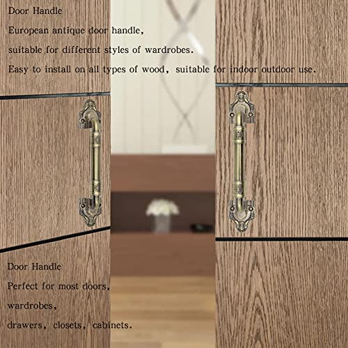 Image of Sliding Barn Door Pull Handle Hardware for Wooden Garden Gate Shed Cabinet Door Large Wooden Door Handle Antique doorknob Vintage Door Handle (1, Bronze Tone7.87in)
