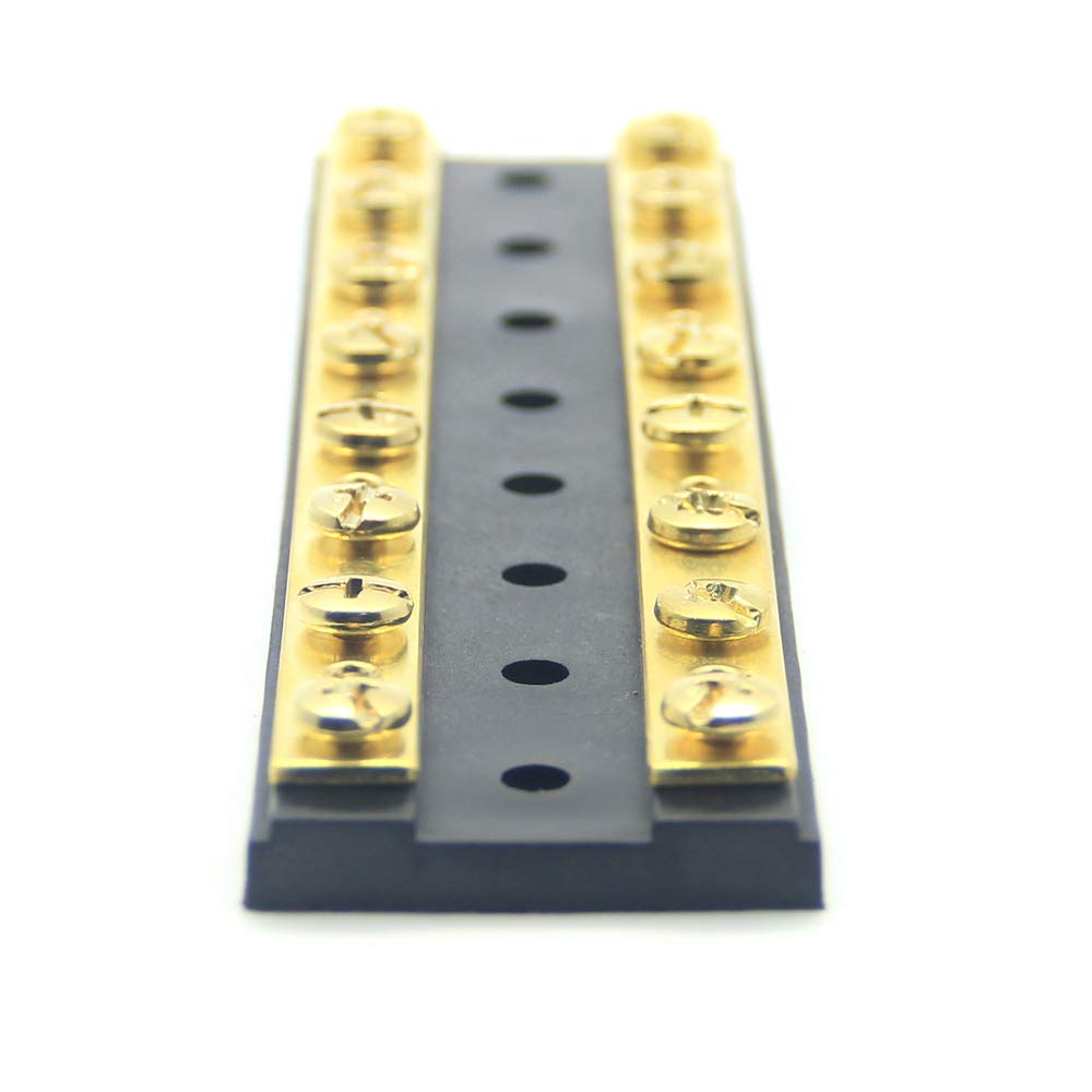 Ground Bus Dual 60A ZOOKOTO 8 Circuit Junction Block With Dual Brass S ...