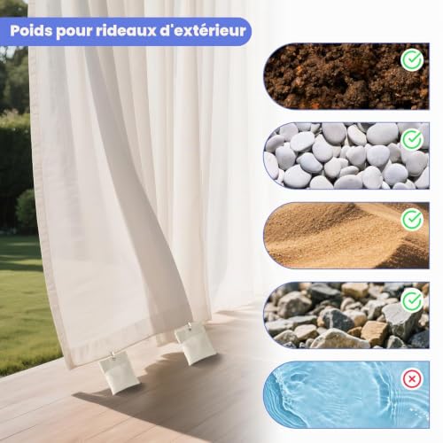 6 Sac lestage pour Rideaux extérieurs, avec Pinces métalliques – vue 7