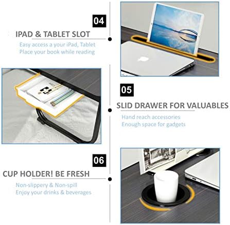 Laptop Desk - Laptop Bed Table, XXL Folding Laptop Desk, Portable Lap Standing Desk For Bed & Sofa, Bed Portable Table. Multifunctional Laptop Stand Desk, Lap Desk, Laptop Tray. (Black & White)