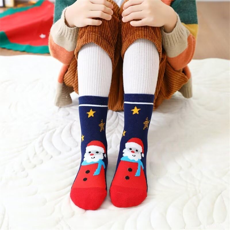 Zonkacen 5 Pairs Unisex Boy Girl Cute Warm Comfortable Thick Winter Socks for Spring Autumn Sneakers Athletic Walking Playing Sleeping 8-10 Years Old