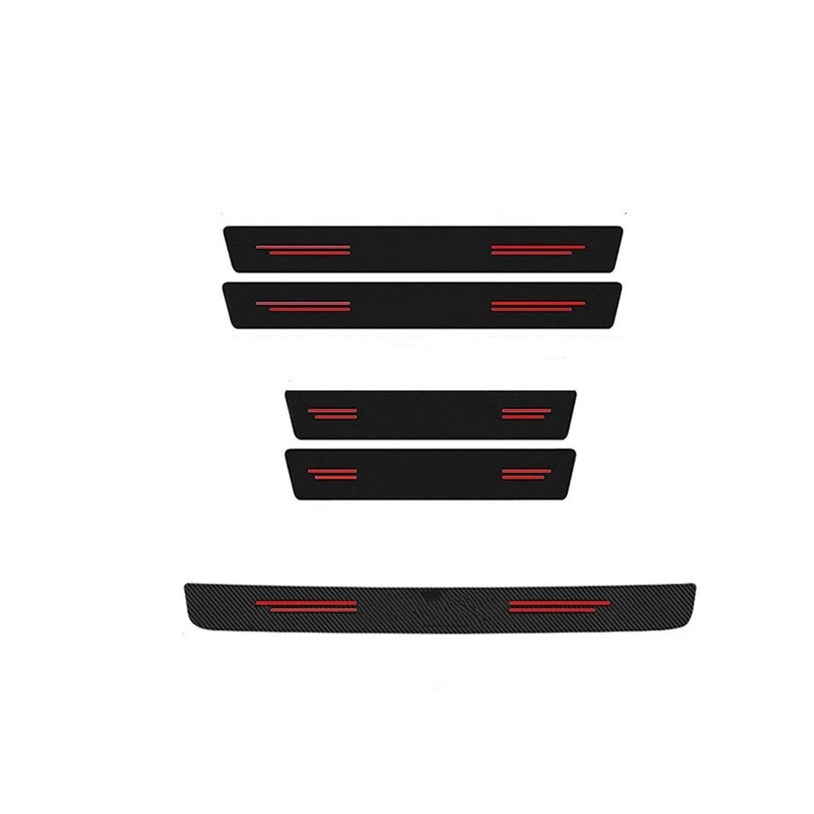 for Opel for Astra for Antara for Meriva for Vivaro Sill Anti Scratch Tape Stickers Protective Film Car Rear Trunk Door Threshold Decals(Red 5pcs)