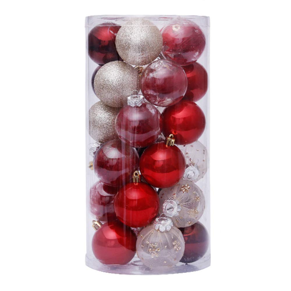 Weihnachtskugeln Gadget Set Christbaumschmuck Kugel Familie Festival Hochzeit Treffen Dekorationen bruchsicher (30 Stück) 6 cm, 1