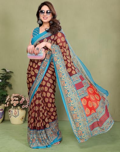 Image of Yashika Women's Georgette Saree with Blouse Piece for Traditional Ethinic Wear Sari