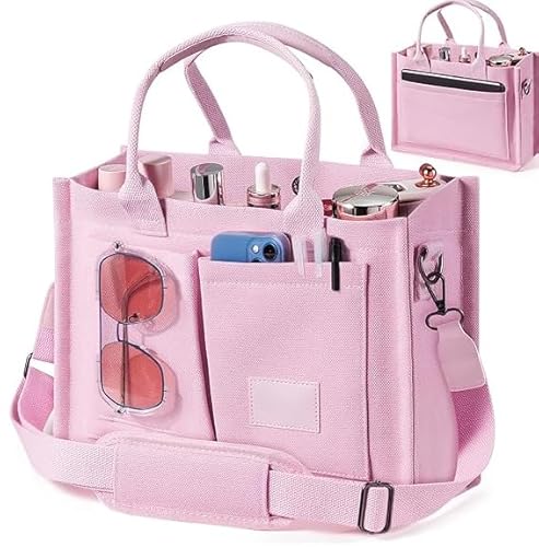 Canvas Tasche Damen Handtasche Umhängetasche Tote Bag Shopper Taschen Schultertasche Stoffbeutel Handbags Strandtasche Beach Handtaschen Aesthetic Laptoptasche Shoulder Tragetasche Damentaschen Rosa