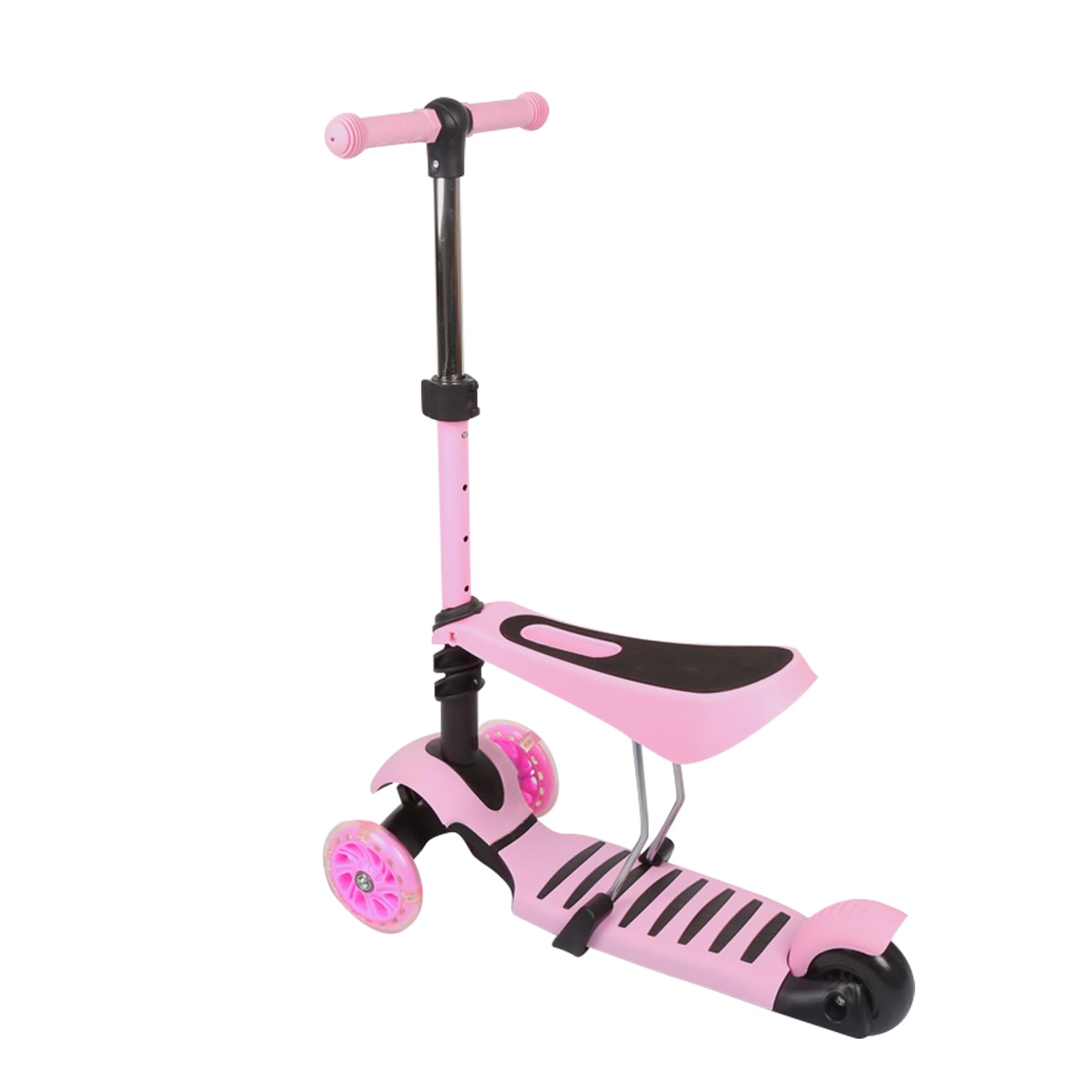 Patinete de 3 ruedas para scooter plegable | regulable en altura con rueda luminosa LED, actividades al aire libre para niños y niñas para niños de 18 meses a 8 años