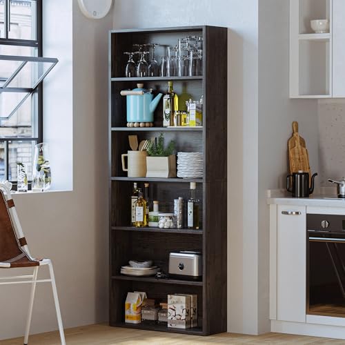 Image of IRONCK Bookshelves and Bookcases Floor Standing 6 Tiers Display Storage Shelves 70 in Tall Bookcase Home Decor Furniture for Home Office, Living Room, Bed Room