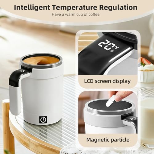 Taza electromagnética auto mezclable NKU 380 ml blanca miniatura 4