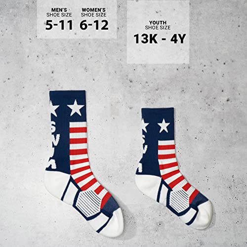 ChalkTalkSPORTS Swimming Performance Crew Socks - Multiple Designs & Colors - Youth & Adult - Swimming Mid-Calf Socks4