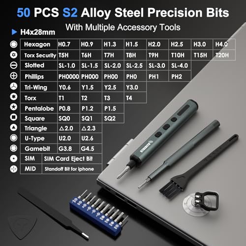 Image of STREBITO 67 in 1 Electric Screwdriver Set, Electric Screwdriver Cordless - 50 S2 Magnetic Bits, 5 Torque Settings, 4 LED Lights, Mini Power Screwdriver Repair Tool Kit for Laptop, PC & Electronics