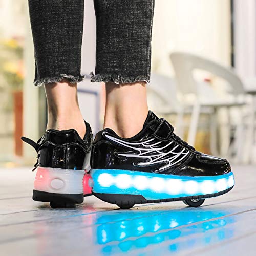 Image of Nsasy Roller Shoes Kids Roller Skates Shoes Girls Boys Wheels Shoes Become Sport Sneaker with Led for Children Gift