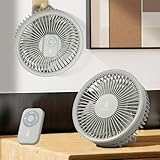 【弥生日和】卓上扇風機 壁掛け 吊り下げ 1台3役 扇風機 DCモーター 小型扇風機 静音 マグネットリモコン付き せんぷうき 風量4段階 パワフル送風 4000mAh大容量 USB充電式 LED照明 軽量 デスク 寝室 キッチン アウトドア キャンプ 熱中症対策 ファン （グレー）
