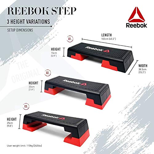 Step Aeróbico Profissional Reebok 3 Níveis de Ajuste Antiderrapante
