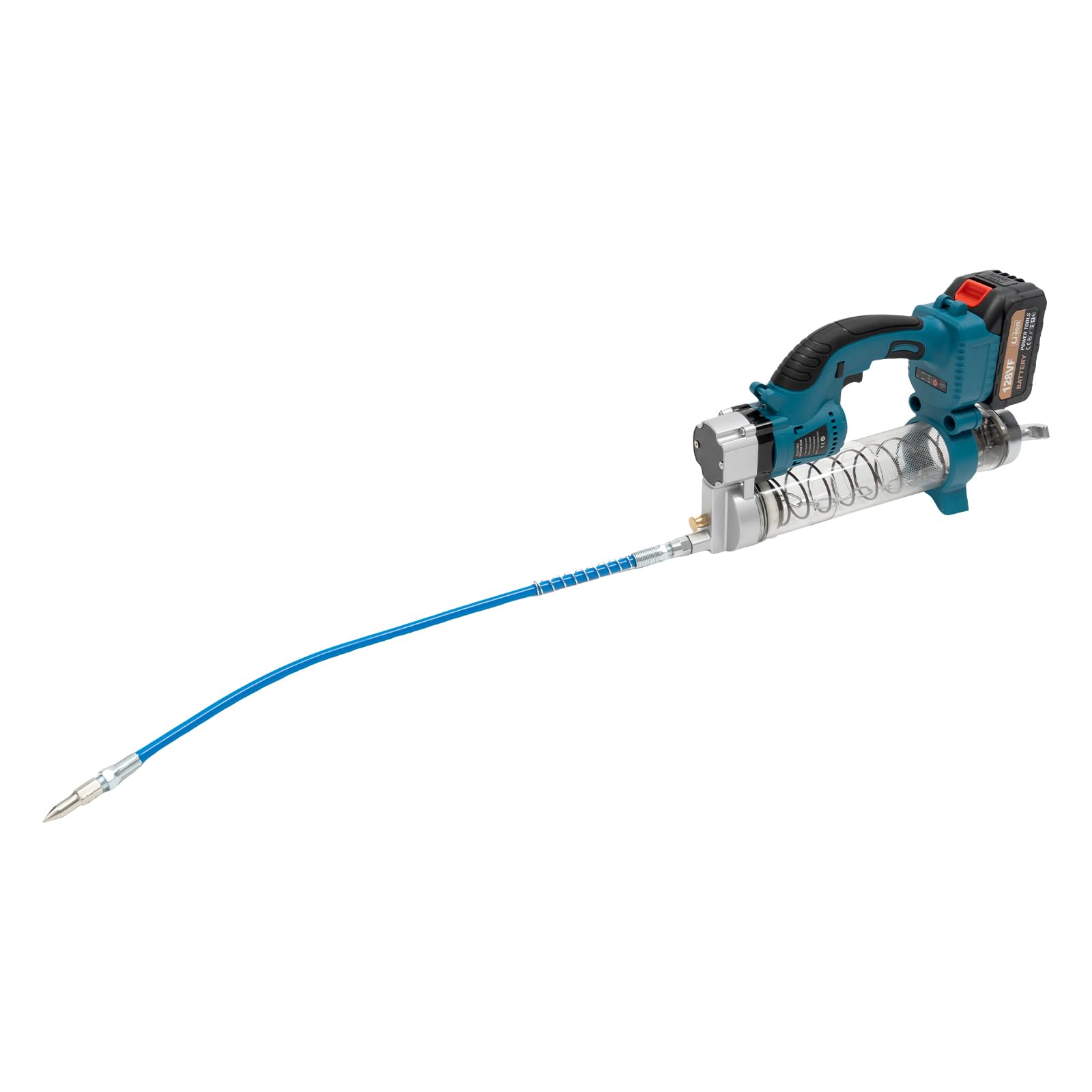 Kit pistola per grasso elettrica da 21 V, pressione grassa a batteria, precisione e controllo con luce a LED, asta addensata che assorbe l'olio, adatta per veicoli a motore, macchinari pesanti