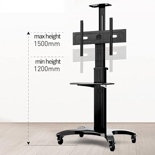 Yebdd Aluminum Alloy Tv Cart Free Lifting Plasma Tv Trolley Stand With Shelf Holder #TOP1