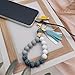 Nalefow Phone Lanyard Silicone Beaded Phone Wrist Strap Cute Elastic Cell Phone Wristlet Chain Bracelet with 2 Tether Tab for Phone (Blue)