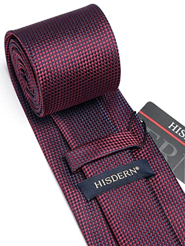 Image of HISDERN Mens Striped Tie and Pocket Square Set Necktie for Men | soft smooth texture, wrinkle-free, neat hand-tied knot, gifting ready, regular 3.4 width, coordinated look, business wedding