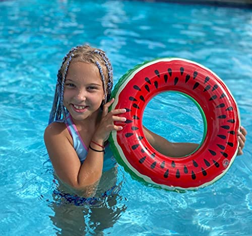 Fruit Pool Float, Watermelon Tube Ring Inflatable Durable Summer Swim Pool Party Float, Swimming Pool Accessories For Adults And Kids (Watermelon Tube 19 Inches) #TOP2
