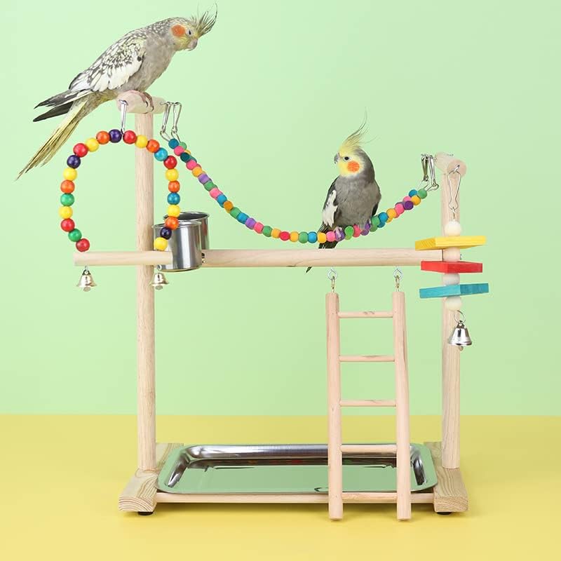 Parrot Playstand Parrot Playground Parrot Training Station Shelf Swing Suspension Bridge Climbing Ladder Ladder Interactive Rack Stand Bird Playground
