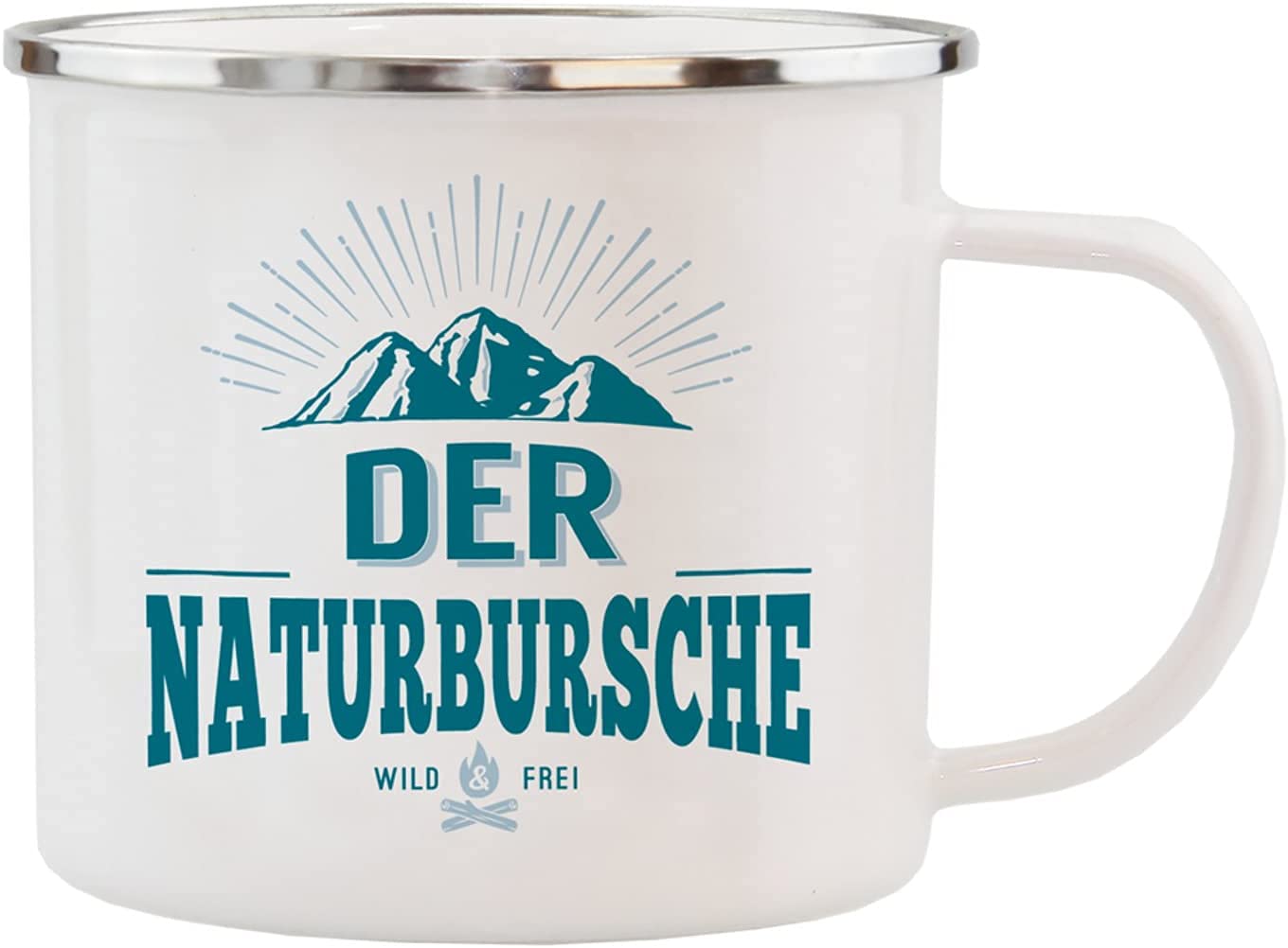 History & Heraldry Emaille-Becher „Alexander“ – Personalisiert Mit Spruch, 500 Ml, Camping-Stil