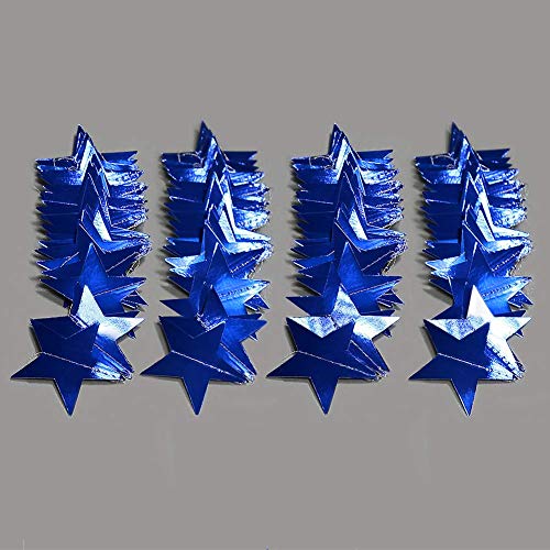 Decor365 Reflective Blue Star Garlands Streamer/Bunting/Backdrop Party Decoration Stars Hanging Decor For Frozen Birthday/Blue Silver Wedding/Engagement/Royal Baby Shower/Kids Room/Home Decorations #TOP4
