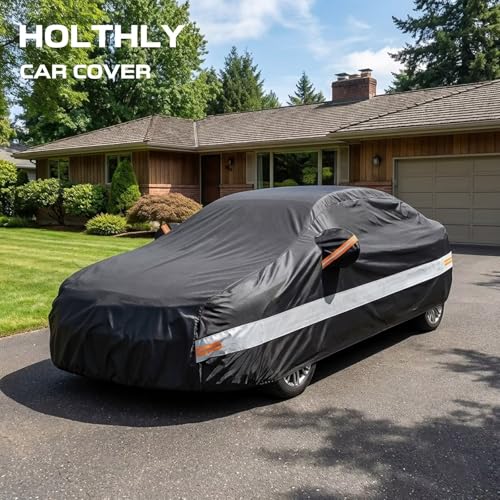 Image of 10 Layers Car Cover Custom Fit for Chevrolet Chevy Cruze Sedan(2009-2026), Waterproof All Weather for Automobiles, Outdoor Full Cover Sun Dust Rain Protection with Cotton. Black