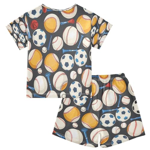 senya Short Sleeve Pajamas Sets Summer Cotton Sleepwear Baseball Soccer2