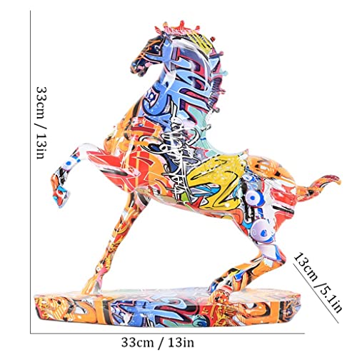 Sculpture de cheval en résine ZXQUEGF pour décoration de salon - 6