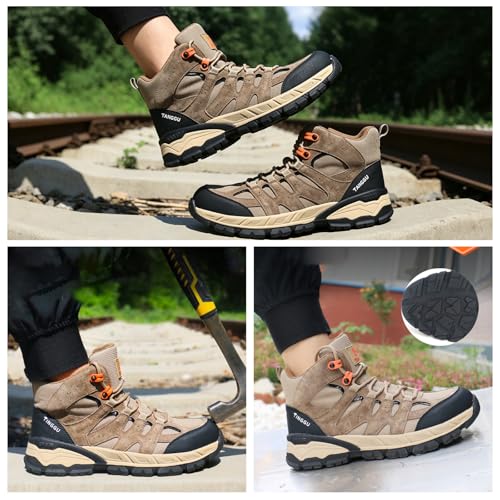 Image of Steel Toe Shoes for Men, Work Shoes for Men,Indestructible Steel Toe Boots,Industry Construction Safety Work Boots for Men,Puncture Proof Construction Safety Shoes