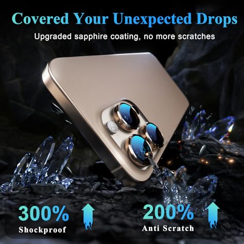 Image of YWXTW For iPhone 16 Pro /iPhone 16 Pro Max Camera Lens Protector, [1 Step Installation Tray] Tempered Glass Screen Protector Metal Custom Camera Cover Accessories Case Friendly